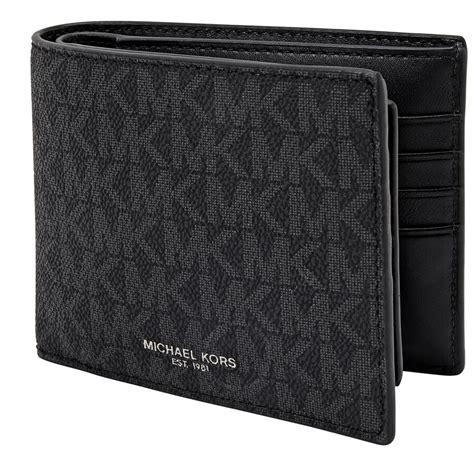 michael kors matte black wallet|Michael Kors black wallet men's.